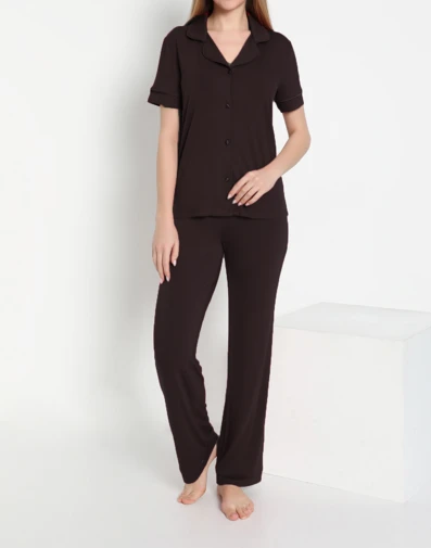 Kadın Önü Düğmeli Kısakol Pijama C840-537