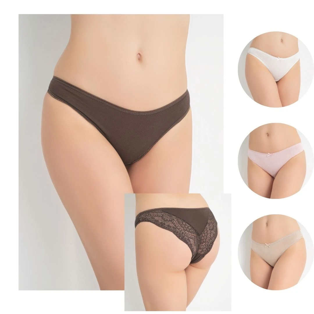 Kadın Dantelli Bikini 4'lü Külot Paket C804-001