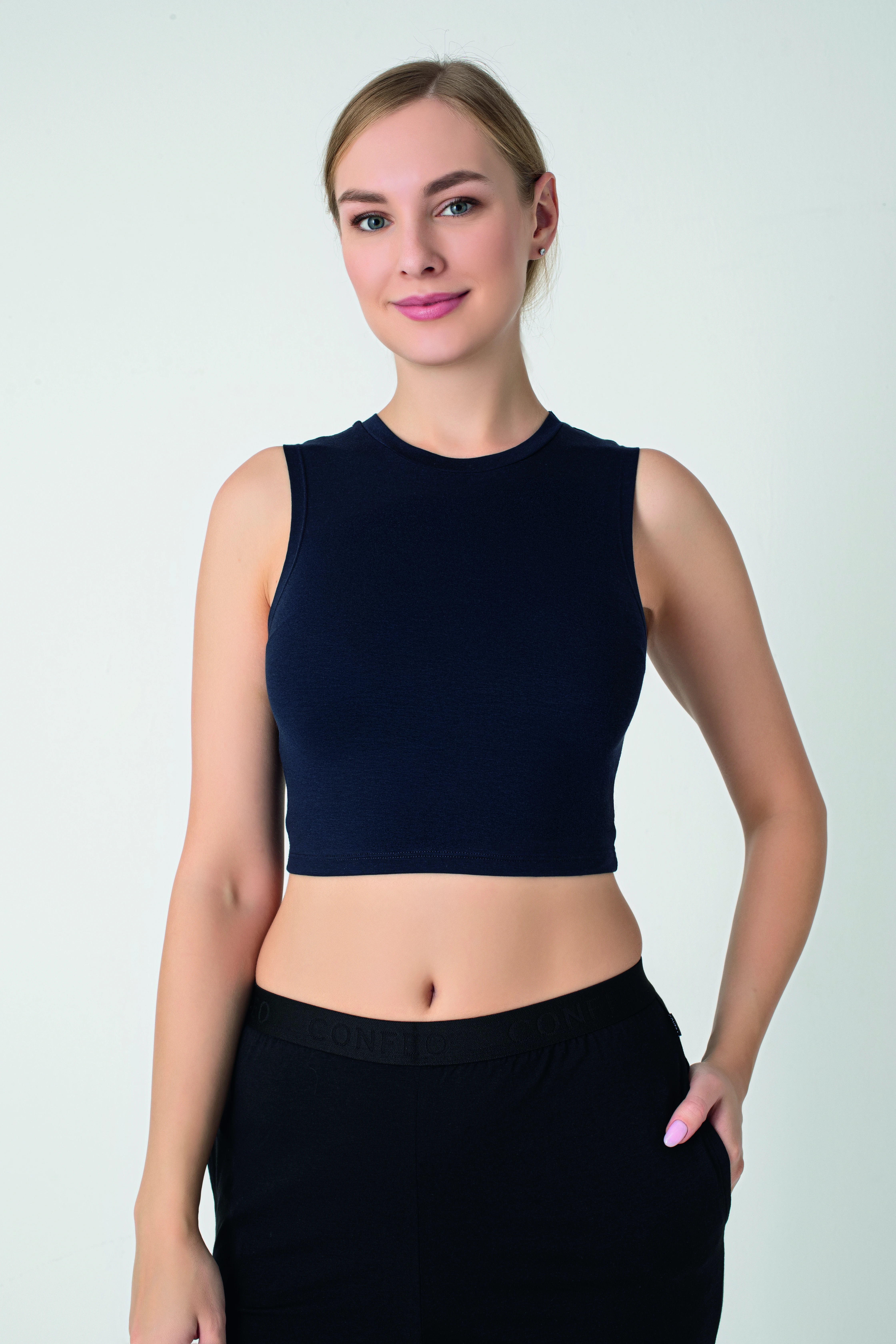 Kadın Modal Kolsuz Crop C801-030