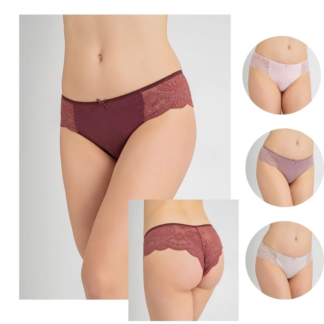 Kadın Dantelli ve Tüllü Külot 4'lü Paket C804-008