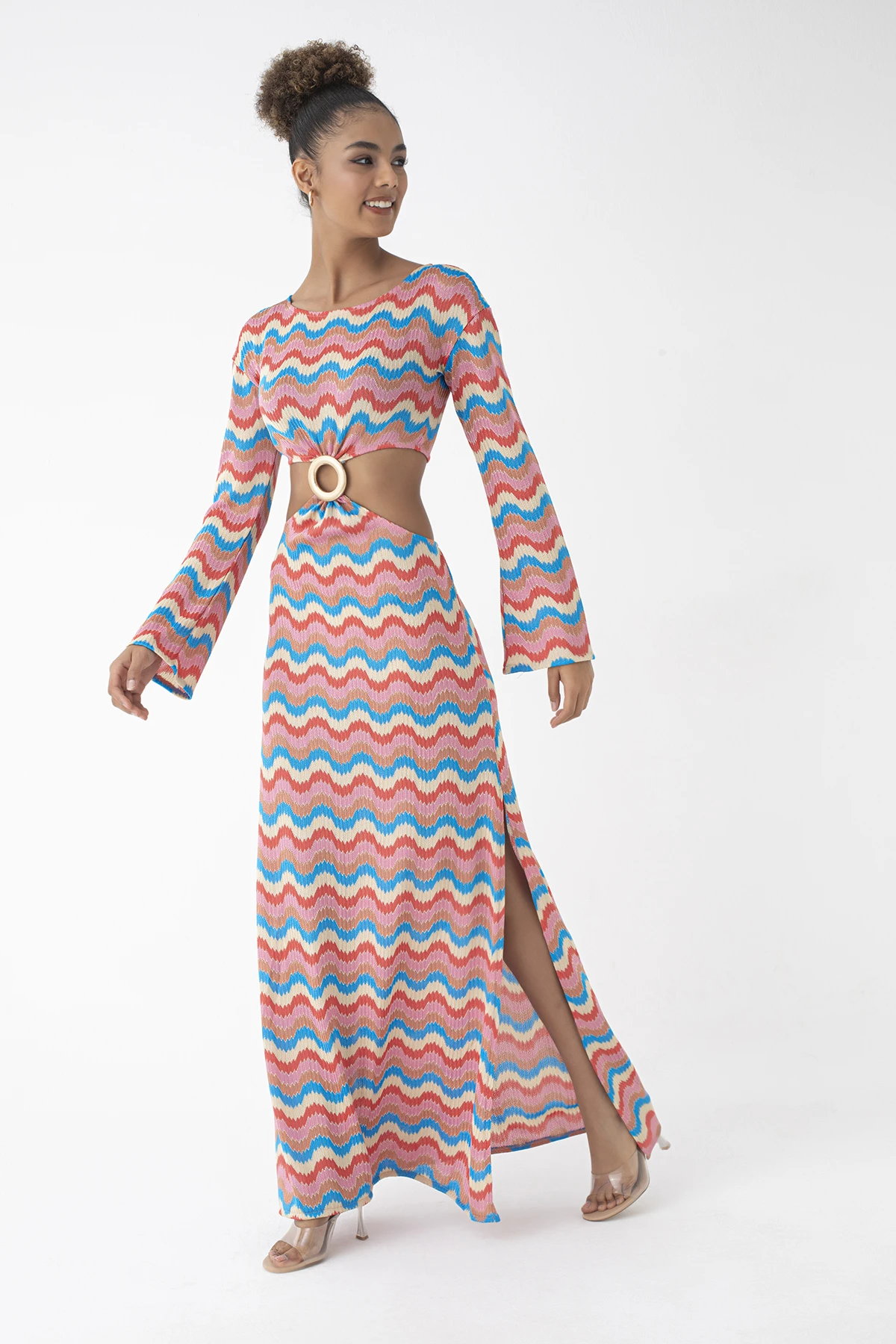 C860-006 KADIN UZUNKOL ELBİSE