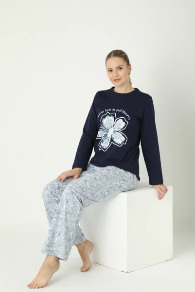 Kadın Penye Süprem Uzunkol Pijama Takım C840-930