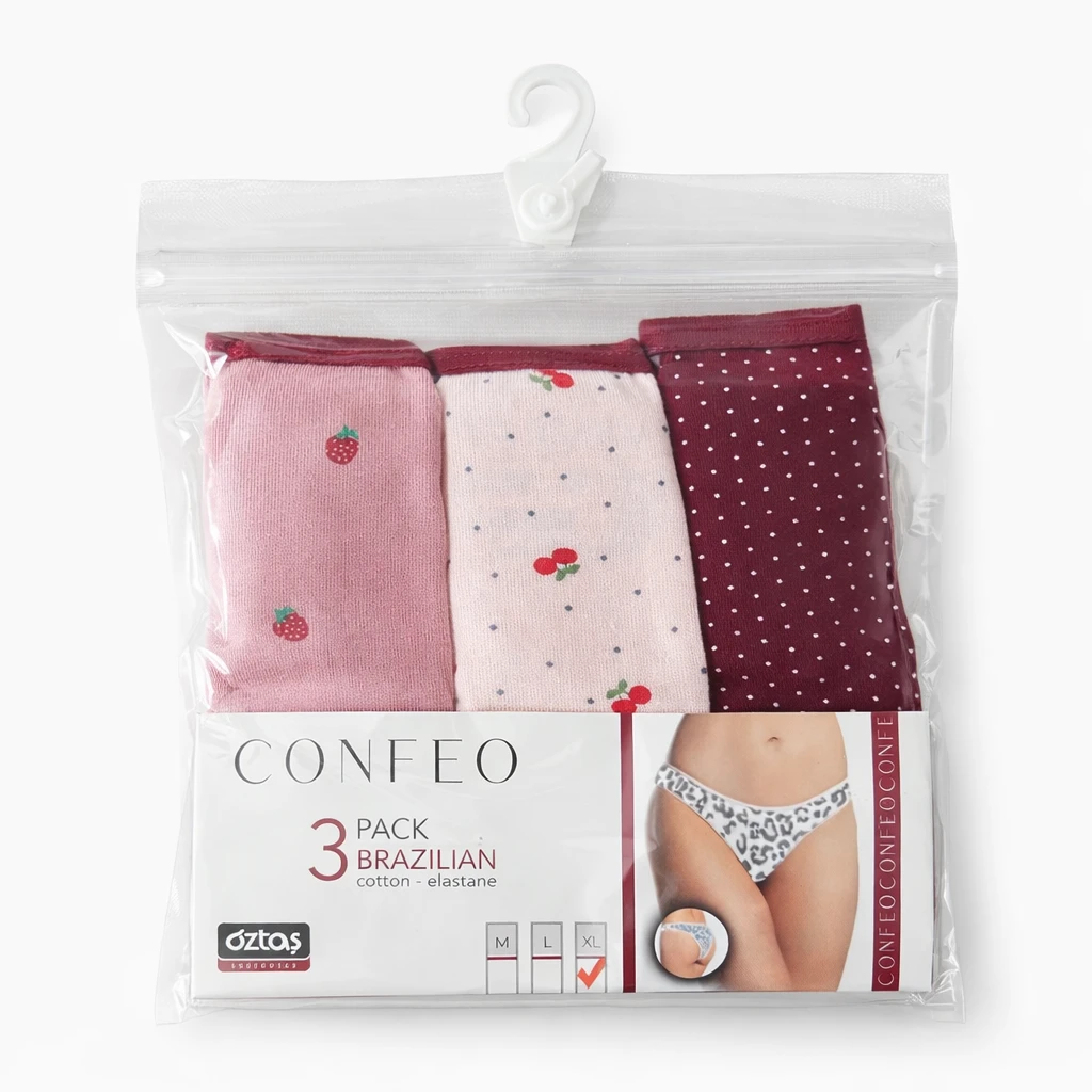 Kadın Brazilian Kesim 3'lü Külot Seti C803-500