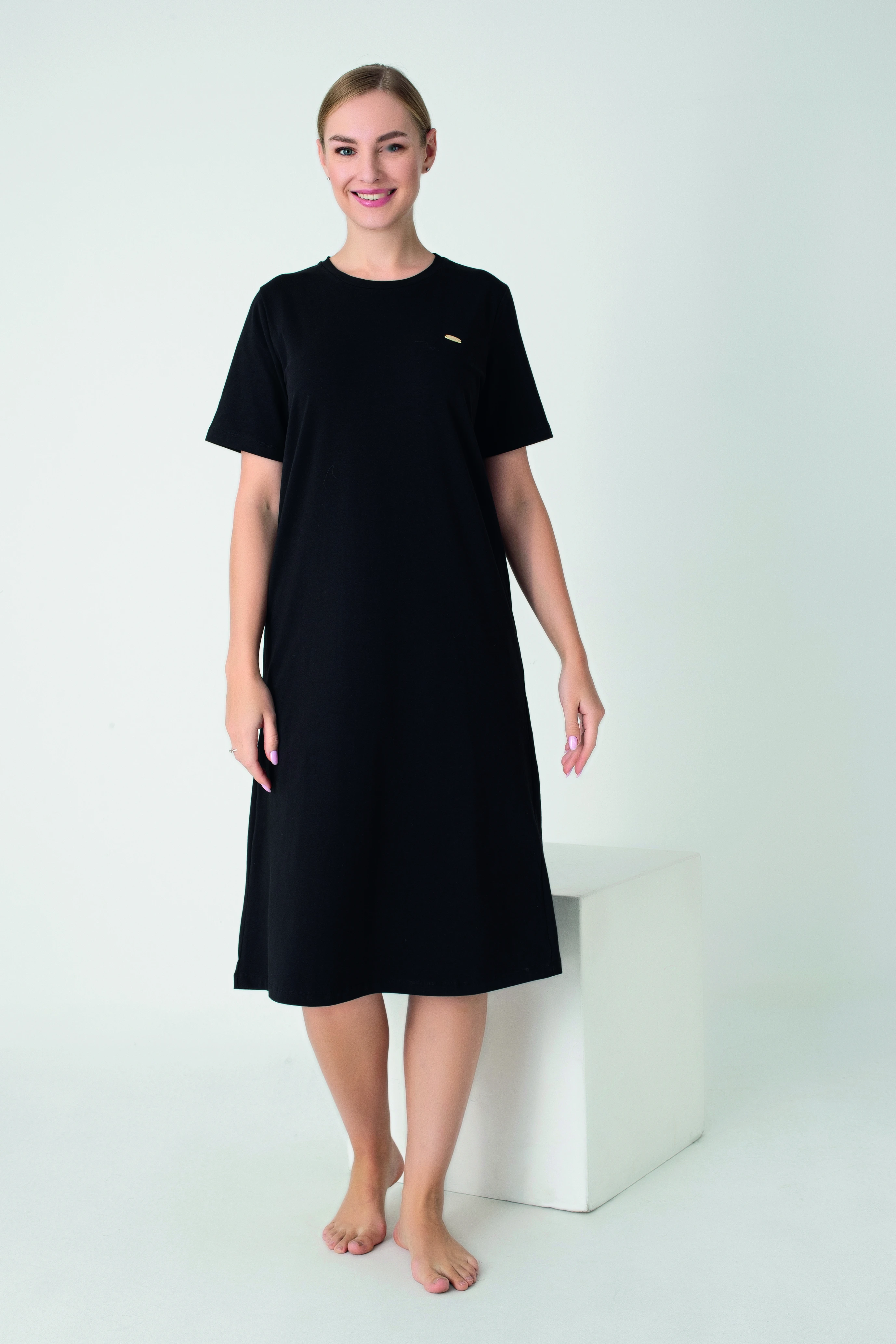 Kadın Modal Kısa Kol Elbise C801-036