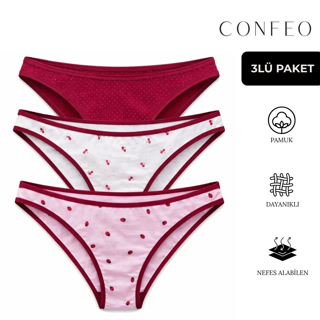 Kadın Brazilian Kesim 3'lü Külot Seti C803-500