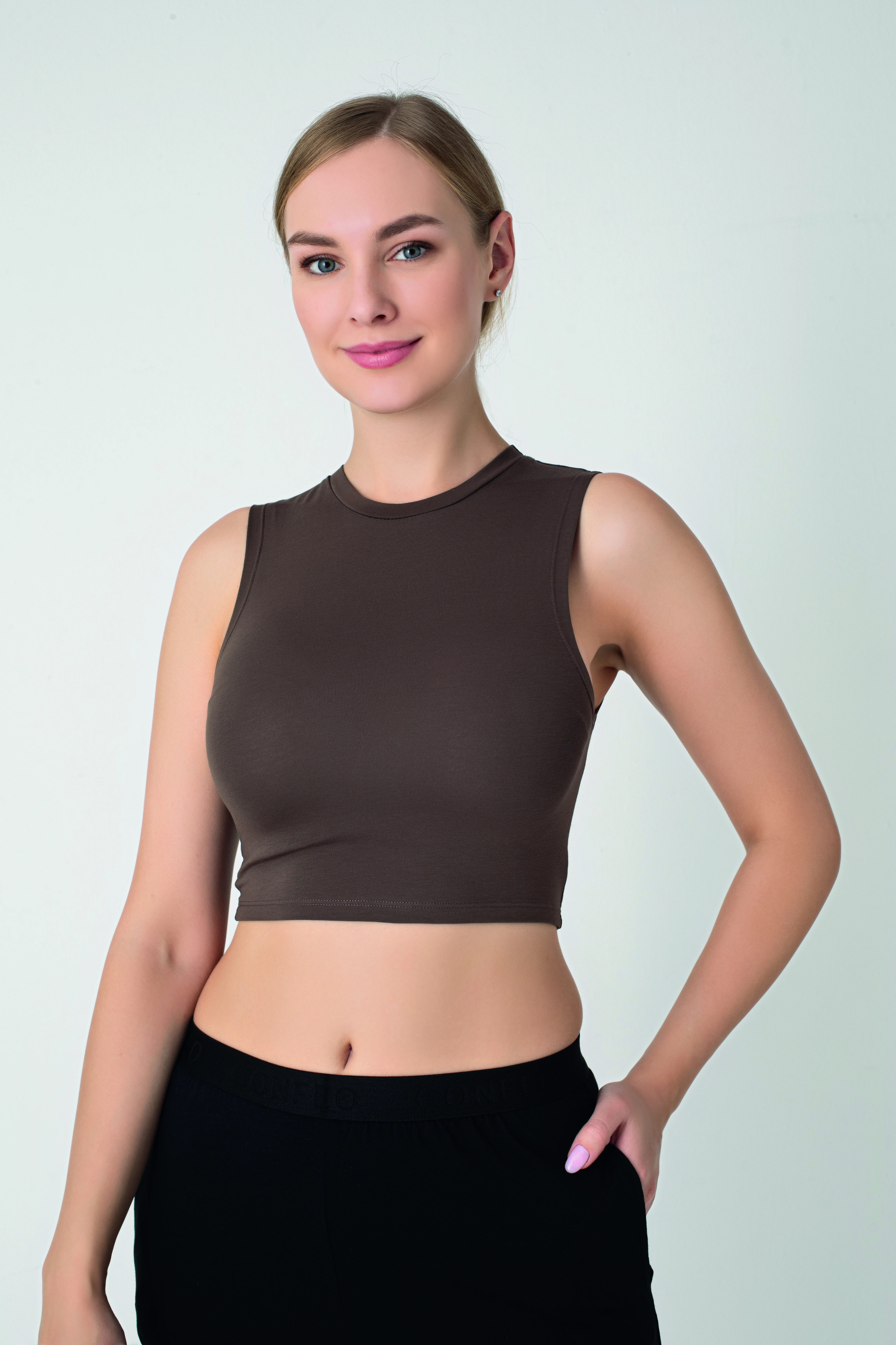 Kadın Modal Kolsuz Crop C801-030