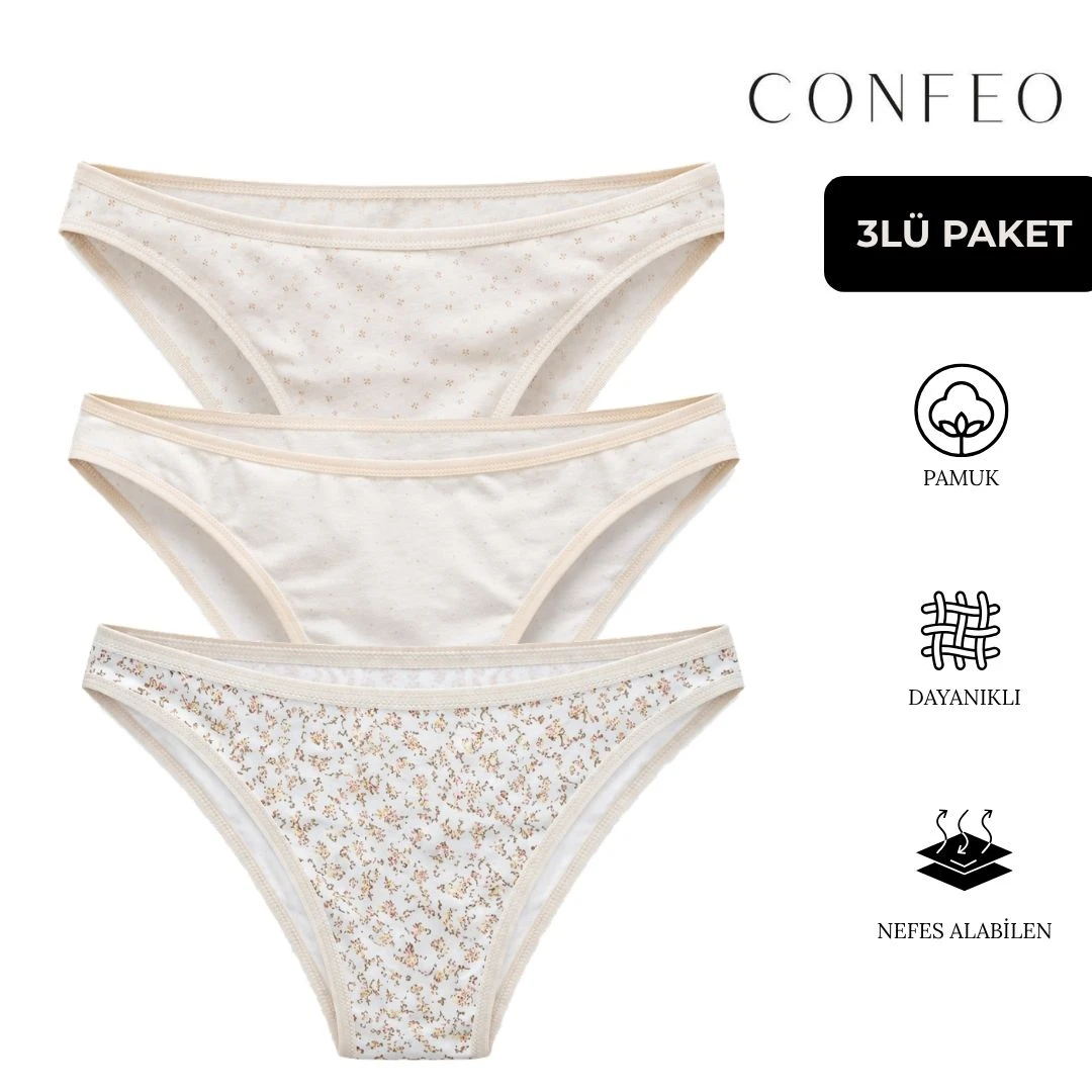 Kadın Brazilian Kesim 3'lü Külot Seti C803-500