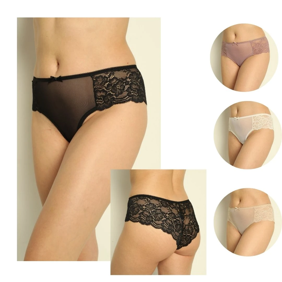 Kadın Dantelli ve Tüllü Külot 4'lü Paket C804-008