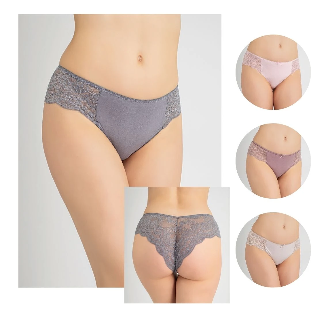 Kadın Dantelli ve Tüllü Külot 4'lü Paket C804-008