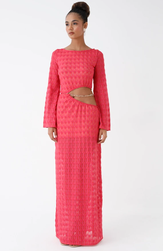 C860-013 KADIN UZUNKOL ELBİSE