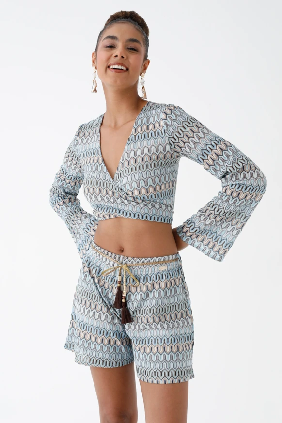 C860-019 KADIN KROP-SHORT TAKIM